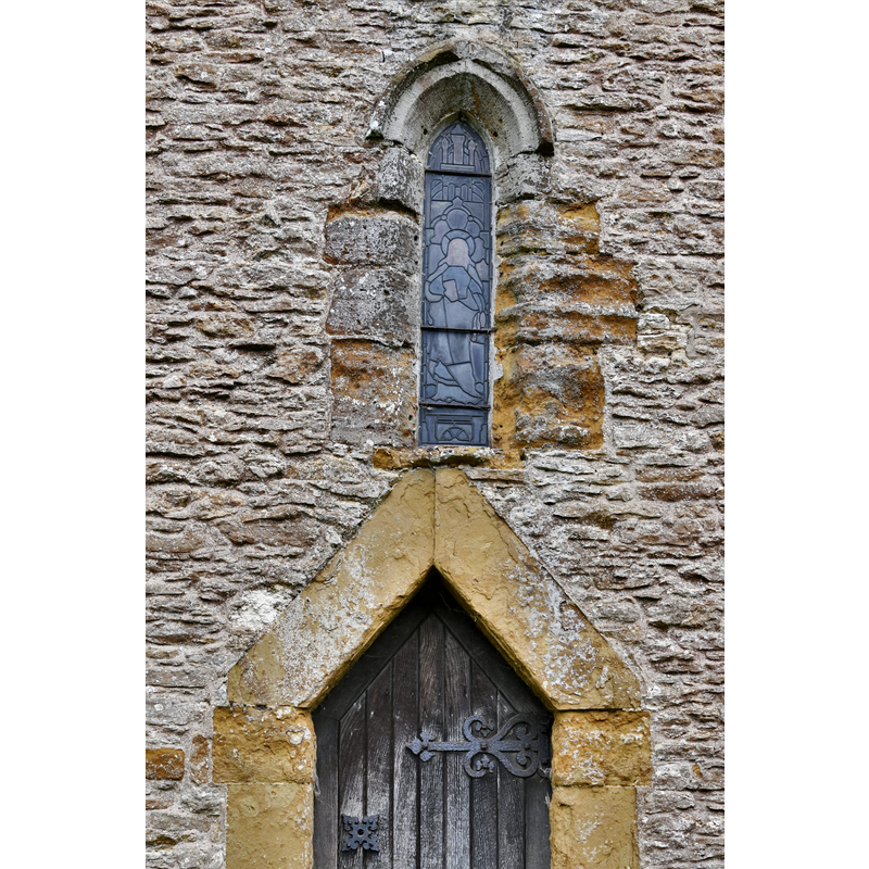 Source caption: "Gayton, St. Mary's Church: Late Saxon west doorway with Norman lancet window above"