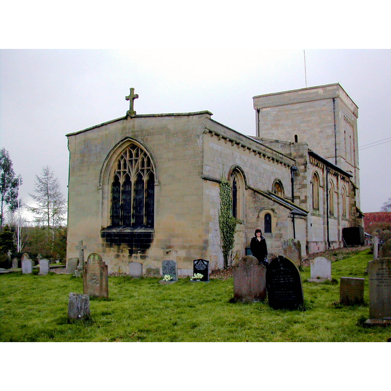 Source caption: "St Mary's Church, Chantry Lane, Etton. The tower is 12th century; the south aisle c1300. The remainder of the church was rebuilt in Romanesque style 1844-46."