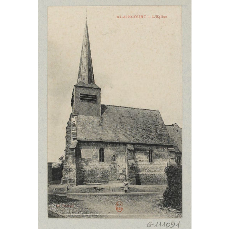 Source caption: "Carte postale de l'église avant 1914."