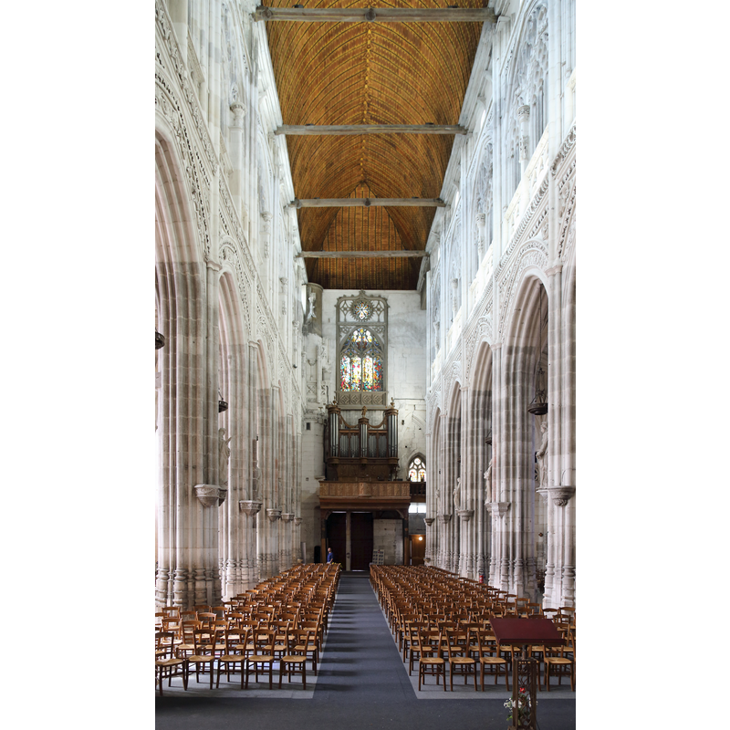 Source caption: "Pont-Audemer (département de l'Eure, France) : vue intérieure de l'église Saint-Ouen"
