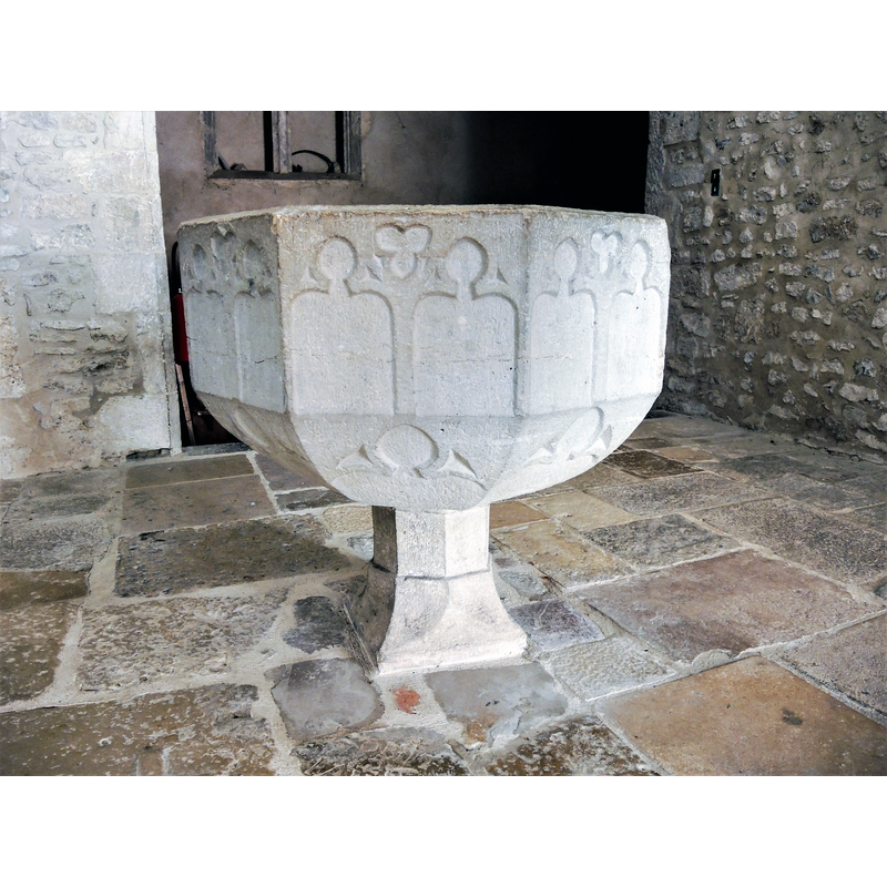 a pair on each side of the octagonal basin
