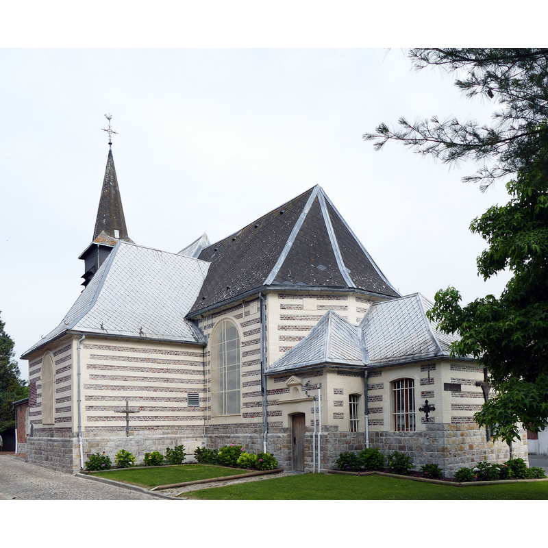 Source caption: "L'église Saint-Géry à Maing (Nord, Hauts-de-France, France)."