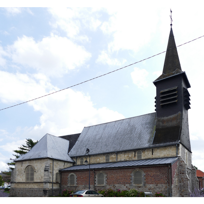 Source caption: "L'église Saint-Géry à Maing (Nord, Hauts-de-France, France)."