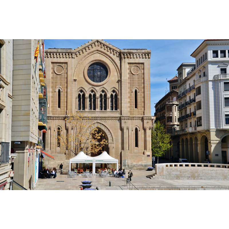 Source caption: "Esglèsia i Plaça de Sant Joan, Lleida " -- a late-19thC building