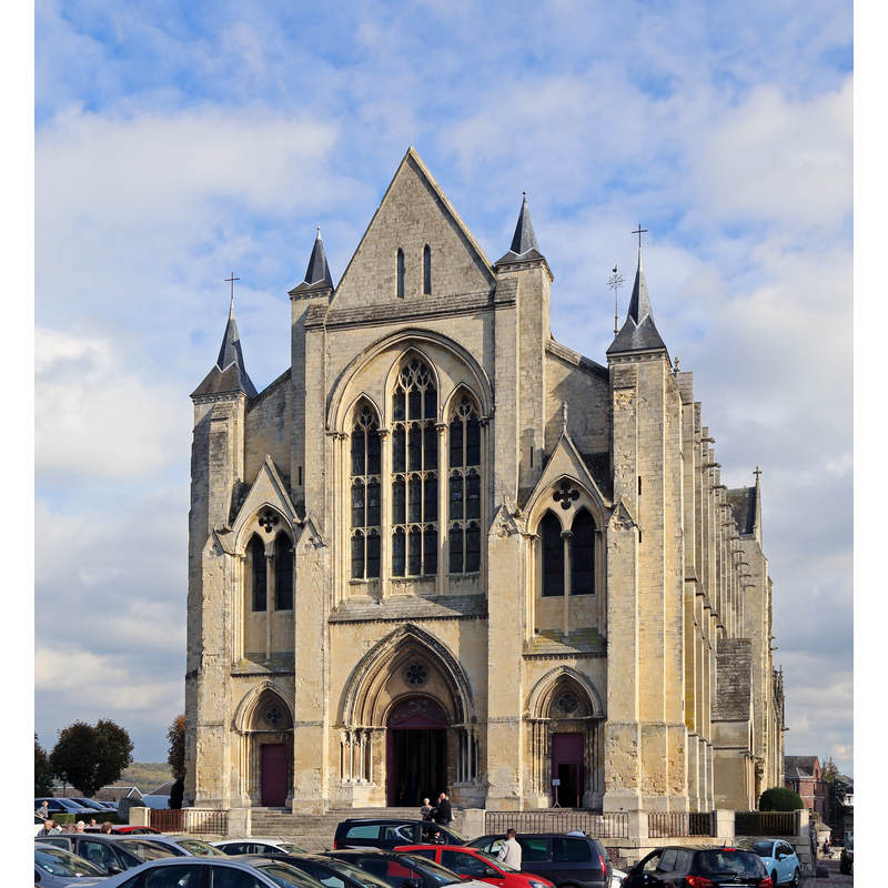 Source caption: "Eu (departement van de Seine-Maritime, Frankrijk): kapittelkerk Onze-Lieve-Vrouw en Sint-Laurentius / Eu (Seine-Maritime department, France): Notre-Dame and Saint-Laurent church / Eu (département de la Seine-Maritime, France) : la collégiale Notre-Dame et Saint-Laurent"