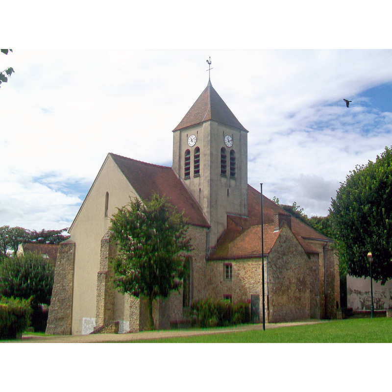Source caption: "Montsoult (95), église Saint-Sulpice depuis le nord-est"