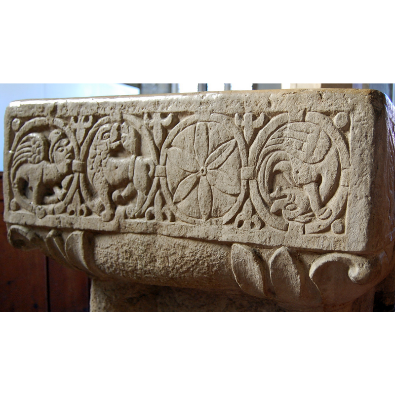 in the spandrels made by the circles