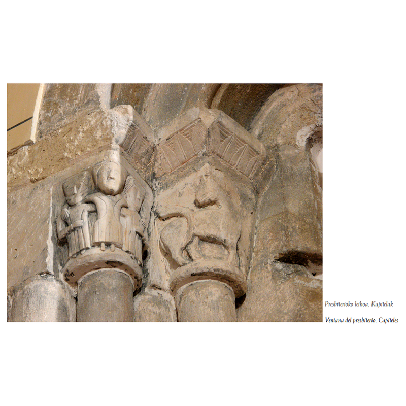 Source caption: "Presbiterioko leihoa. Kapitelak / Ventana del presbiterio. Capiteles"