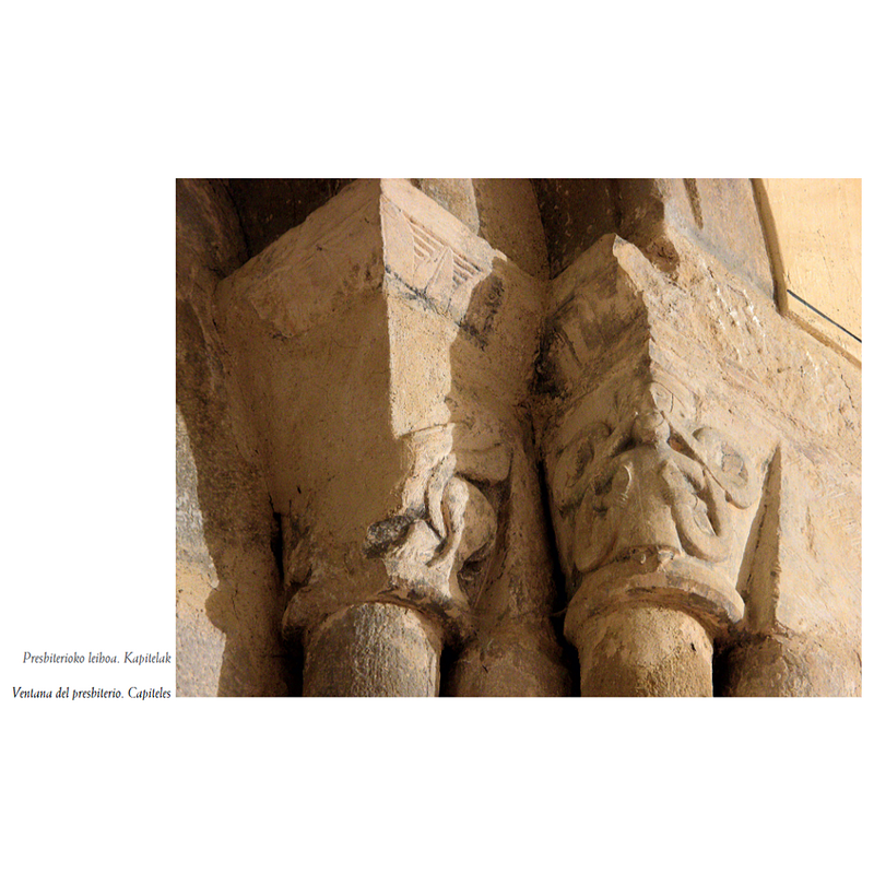 Source caption: "Presbiterioko leihoa. Kapitelak / Ventana del presbiterio. Capiteles"