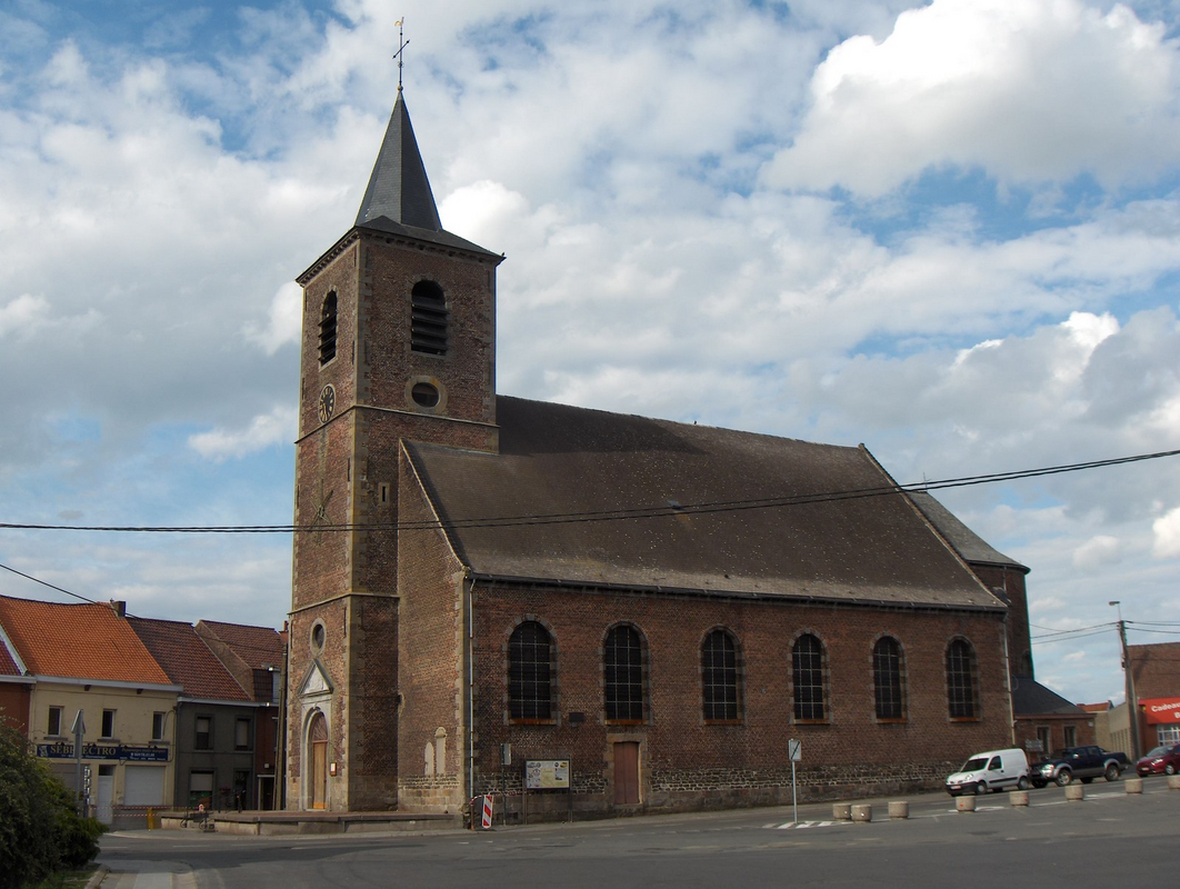 "Eglise Saint-Martin à Basècles (commune de Beloeil, province de Hainaut, Belgique), XVIIIe siècle (style classique rural) / Basècles (Ortsteil der Gemeinde Beloeil, Provinz Hennegau, Belgien), Martinikirche aus dem 18. Jh."
