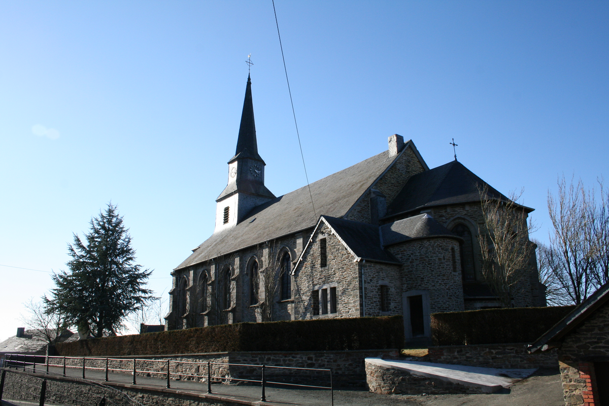 "Villance (Belgique), église du Saint-Sacrement (1865) / Villance (Belgium), church of the Holy Sacrament (1865) / Villance (België), kerk van het Heilig Sacrament (1865) / Viyance (Bèljike), èglîje Sint-Sacremint (1865).