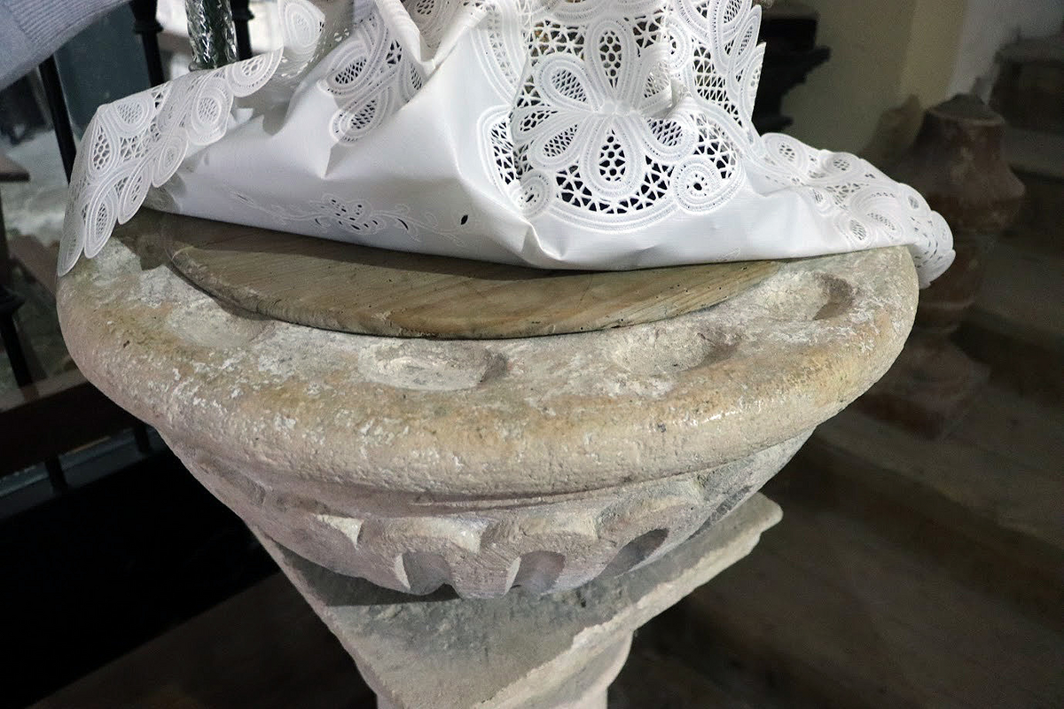 showing the uncharacteristic indentations in the upper rim