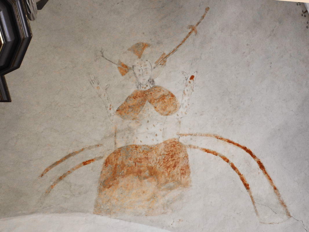 "Church frescos in Nordby Kirke - Christ as Judge of the World - Christ Pantocrator"