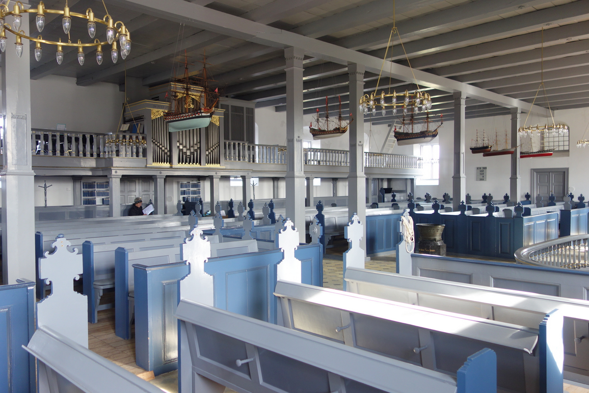 "Orgel in Nordby Kirke, Fanø, Syddanmark, Dänemark."