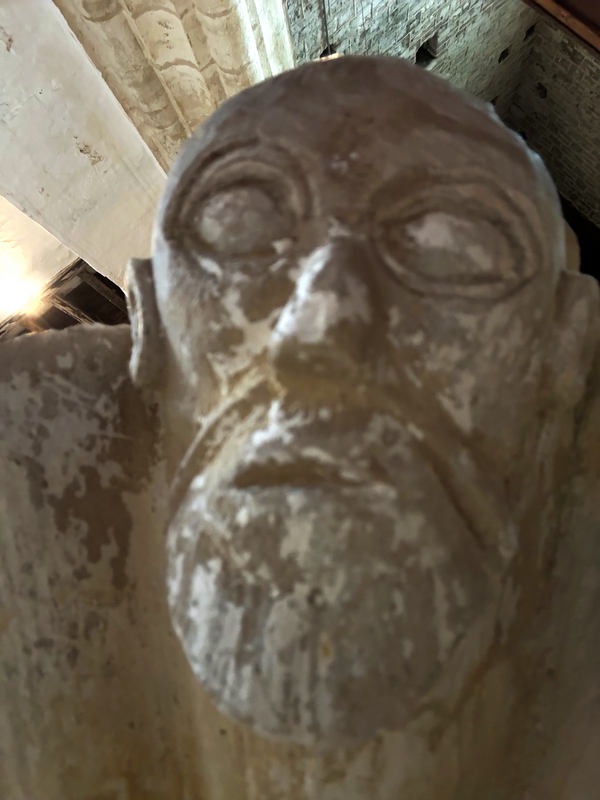 on the lower corners of the underbowl, looking down