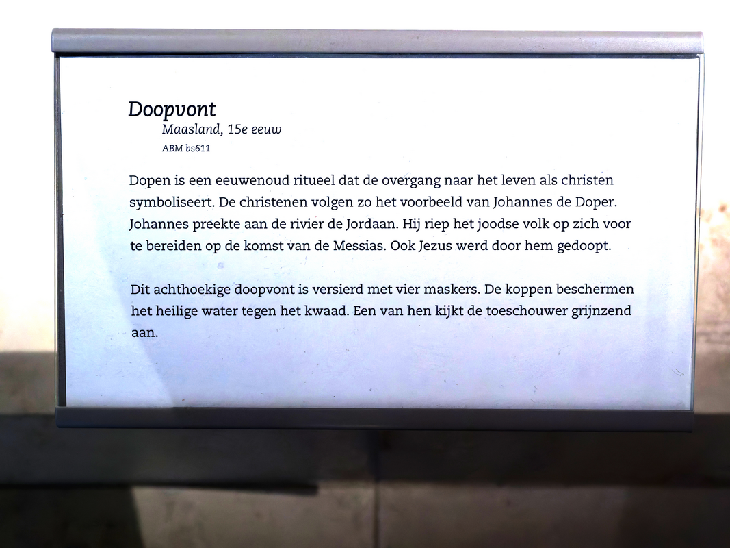 museum label for the font