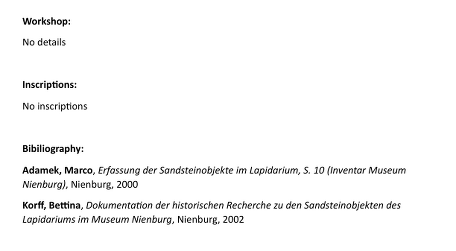 [Museum Nienburg/Weser file -- detail]