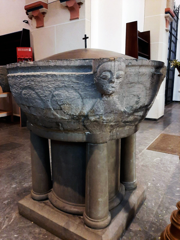 original basin on a modern replacement base