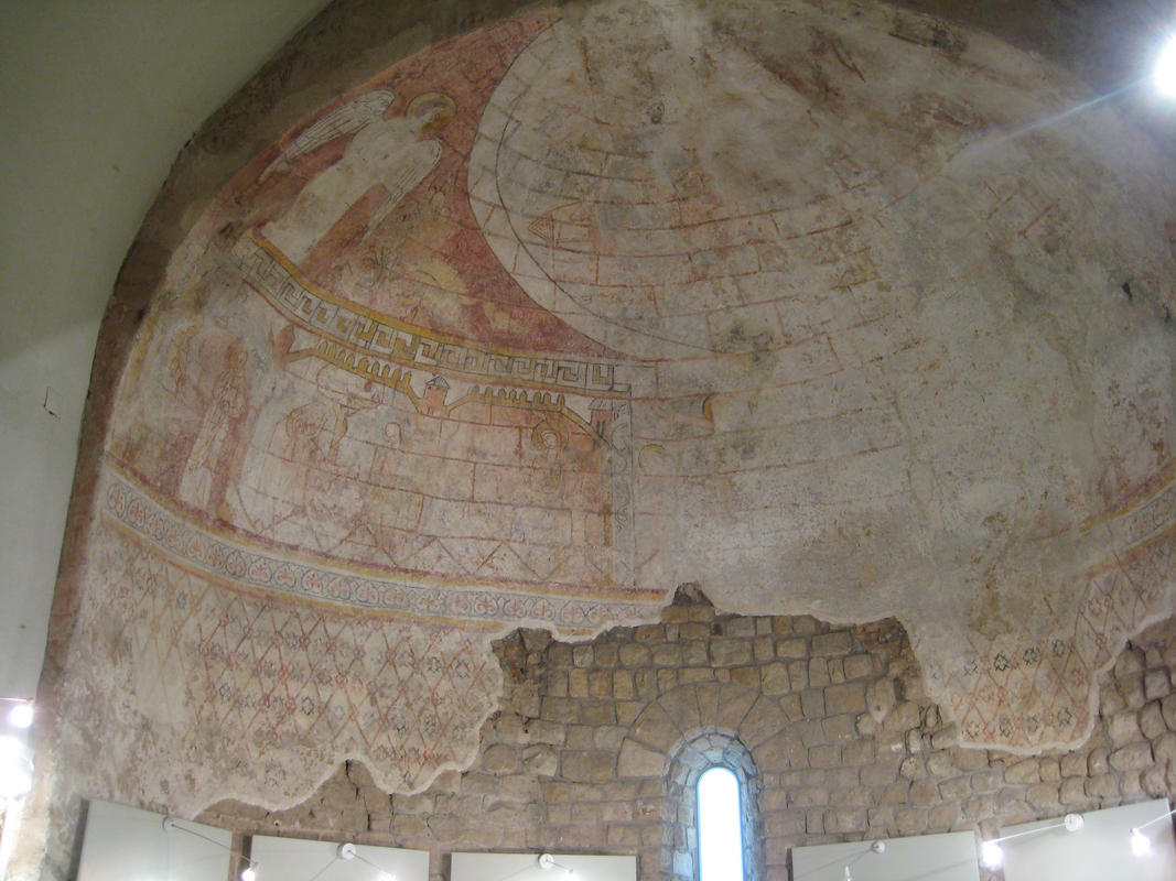 "Pinturas románicas en el ábside de Santa María de Breda."