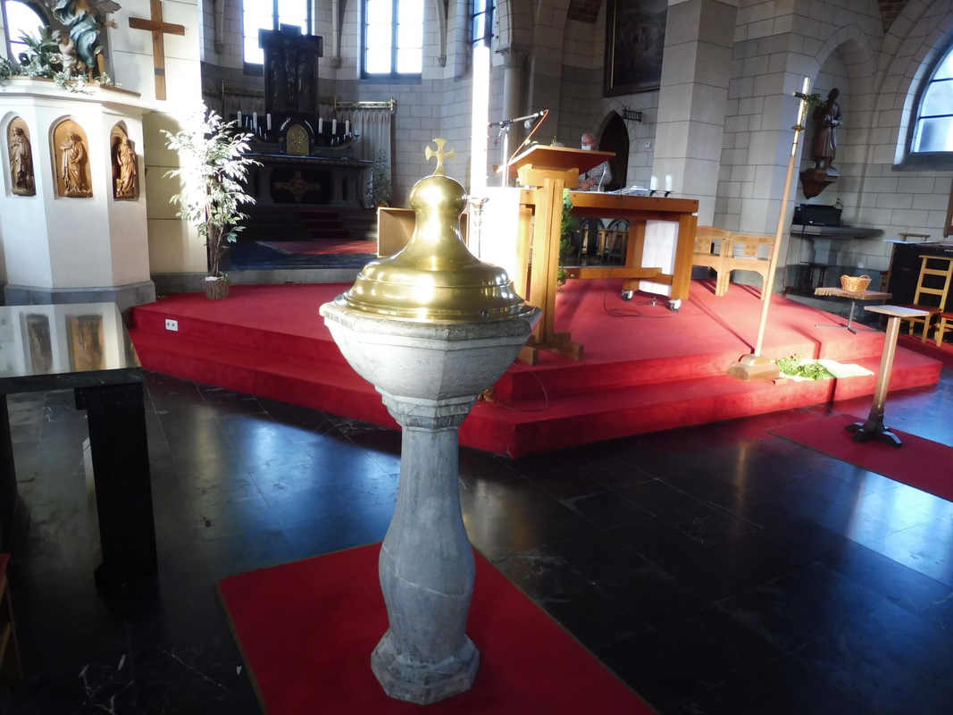 the 19thC font and its cover