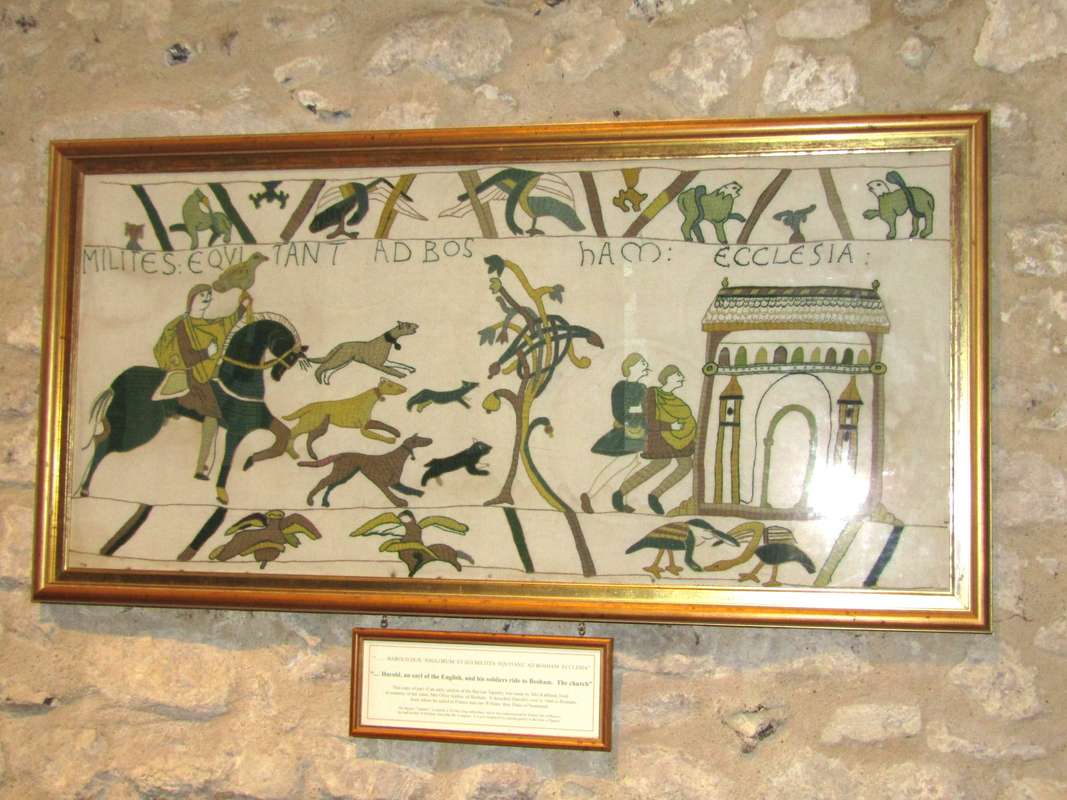 A replica of the portion of the Bayeux tapestry that relates to Bosham