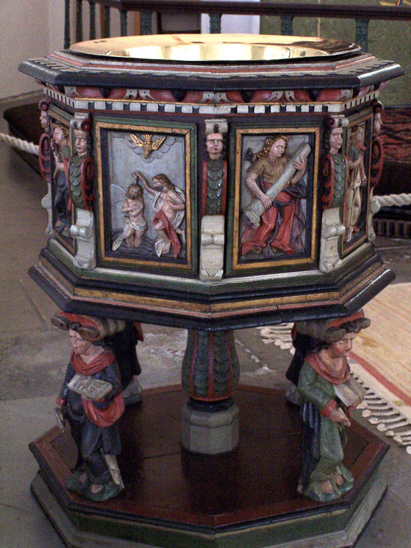 "The baptismal font in Södra Sallerup church, Sweden / Dopfunten i Södra Sallerups kyrka, Sverige"
