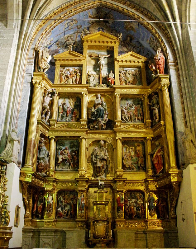 "Retablo mayor renacentista manierista romanista (s_XVI), obra de Pedro López de Gámiz. Iglesia de San Martín de Estavillo (Álava)"