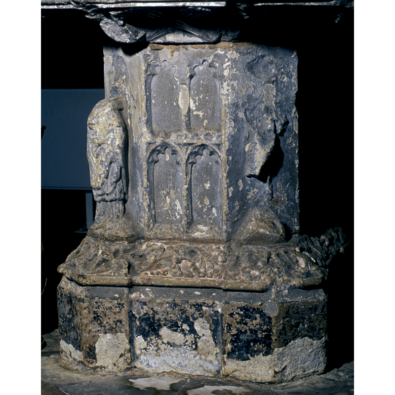 on the top chamber of the lower base, all around -- the figure on the right is practically gone completely