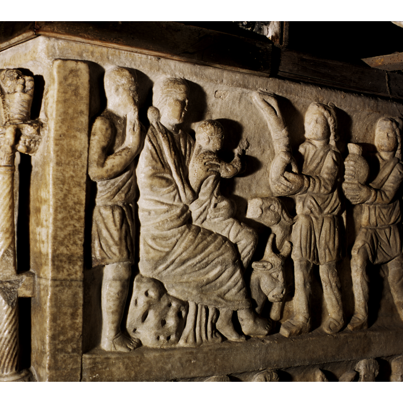 the right side is towards the east; the front faces south -- scene on the upper register
