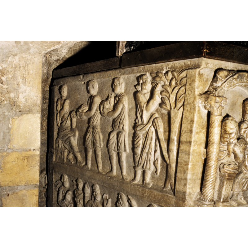the left side is towards the west; the front faces south -- scene on the upper register