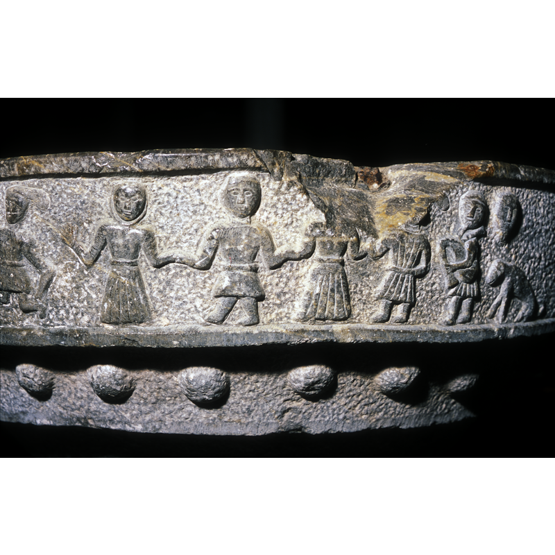 the female figures wear longer skirts