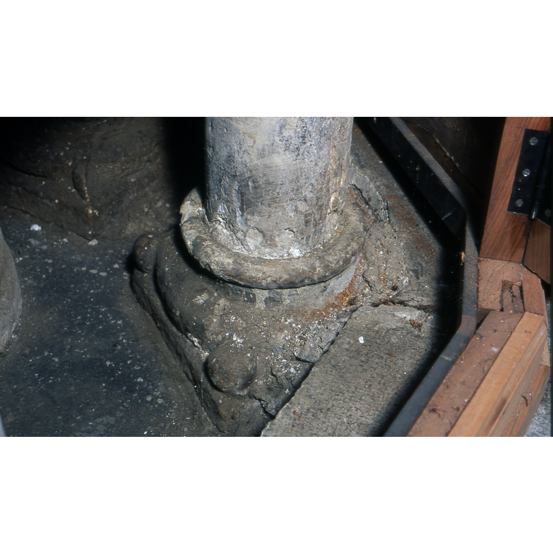 on the bases of the outer columns of the base