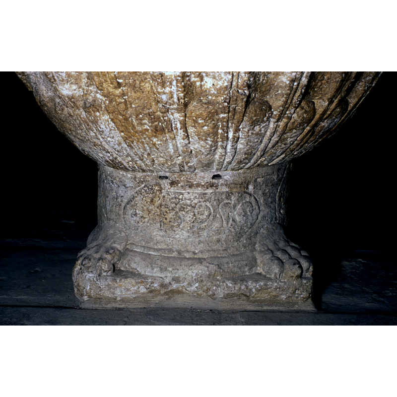 one at each corner of the square lower base