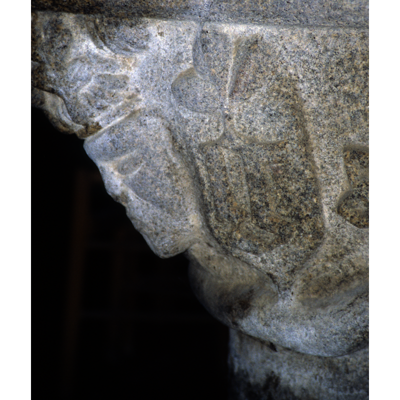 It has 2 letters (IC?) and 3 leaves or feathers (could it be the emblem of the Pelerin family?)