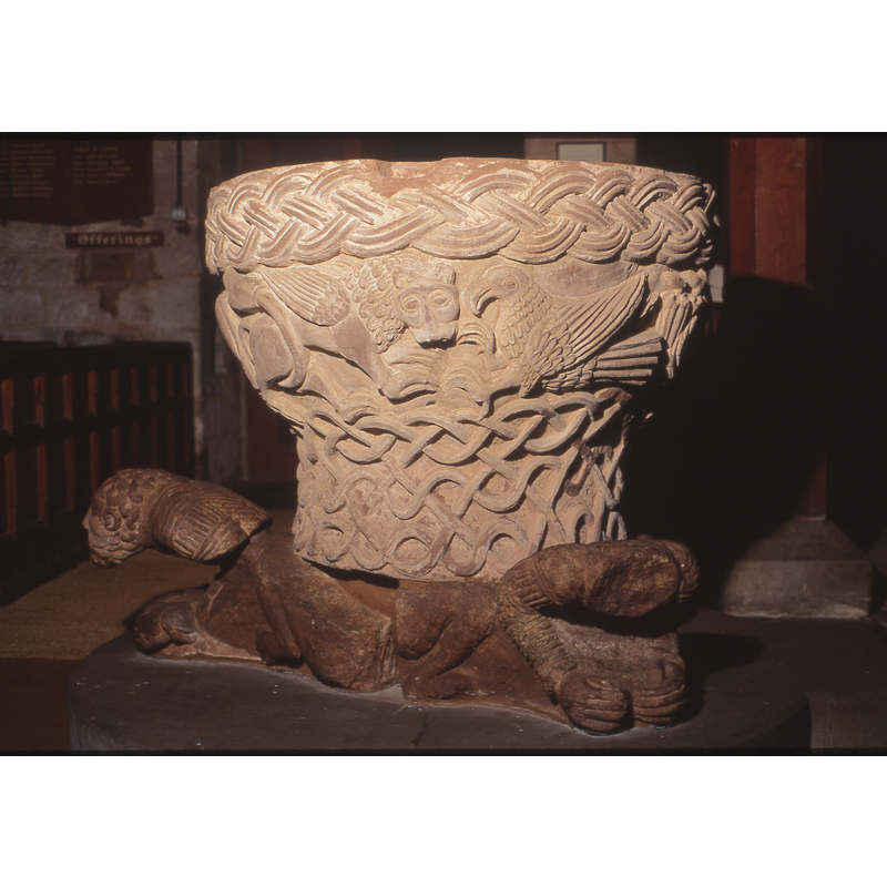 two of them are visible here; are they human? the surviving head appears human, and the torsos of all three are definitely human; the hands appear to be tied