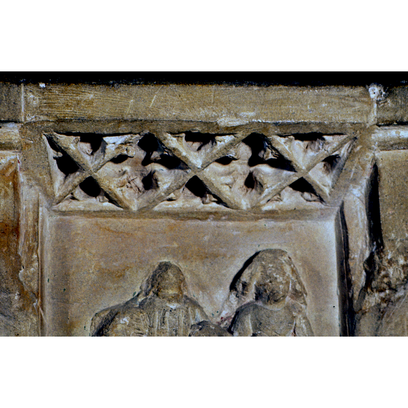forming a pattern above all the scanes on the basin sides; this one is above the Last Rites