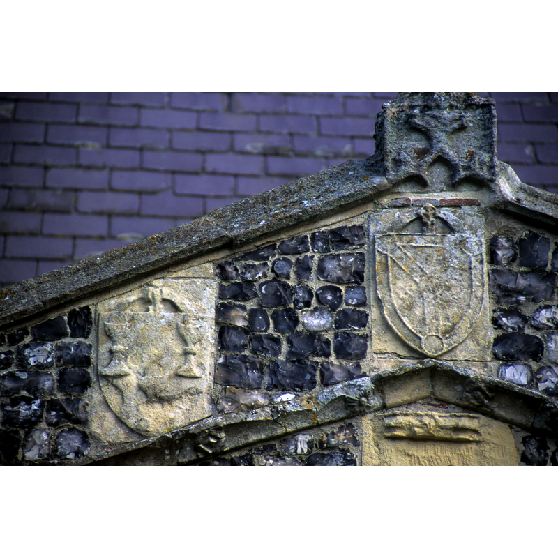 shileds charged with religious emblems