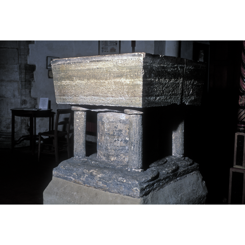 forming the bases of the five columns; much worn now