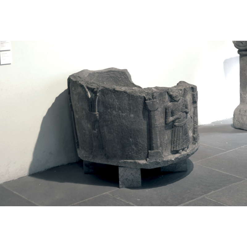 the remains of the Ittenheim font as displayed in the Musée de l'Oeuvre de Notre-Dame, Strasbourg
