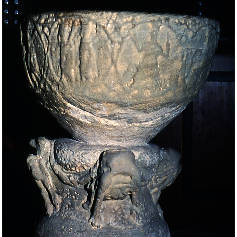 all around the basin sides; they contain figures in varied positions