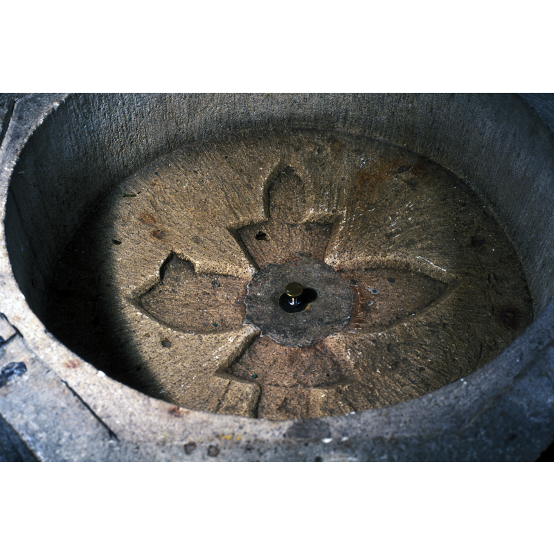 carved around the inner well drain