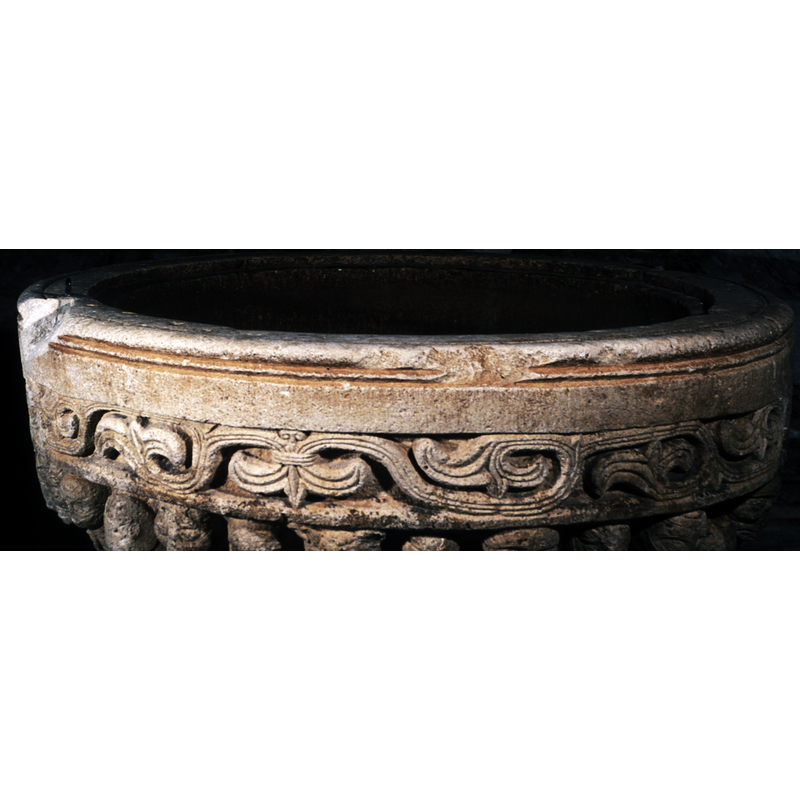 deeply carved, all around