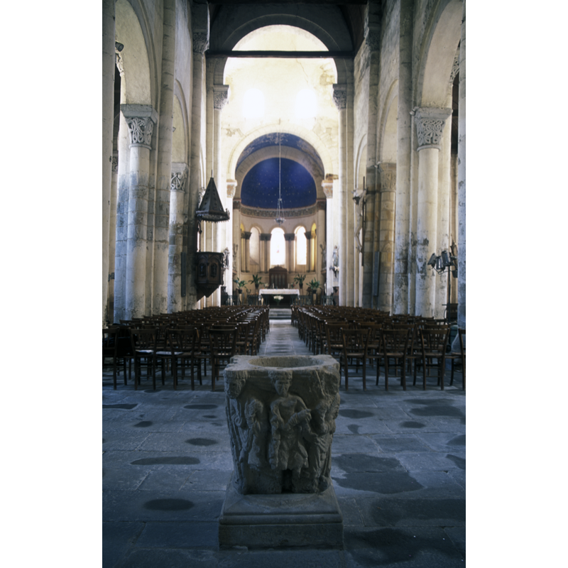 showing the west side of the font