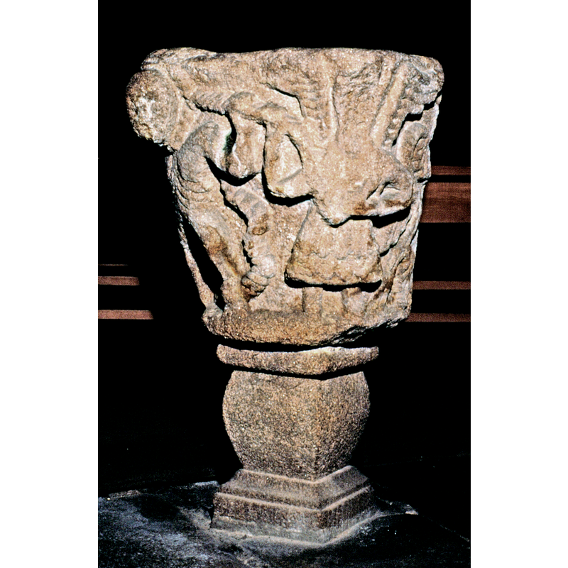the re-carved medieval capital on a late base