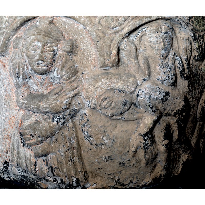 the left figure with the cruciferous nimbus must be Christ -- are the figures on the right Adam and Eve?