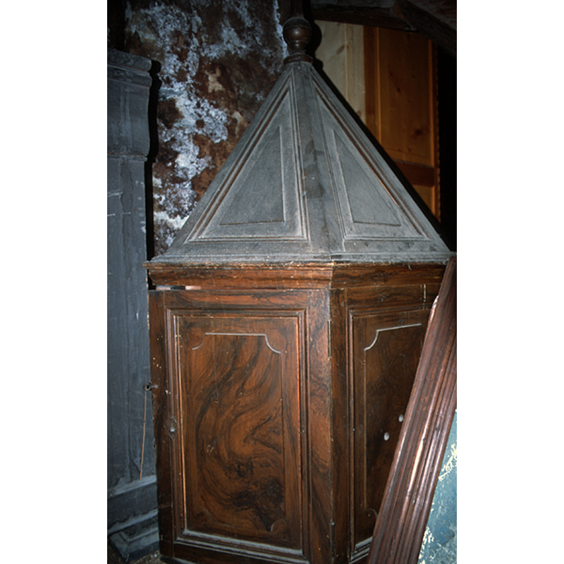 a wooden font cover now disused