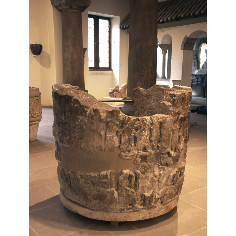 showing a partial view of the Last Supper on the upper register, and the Nativity, Joseph's dream and part of the Annunciation to the Shepherds on the lower register