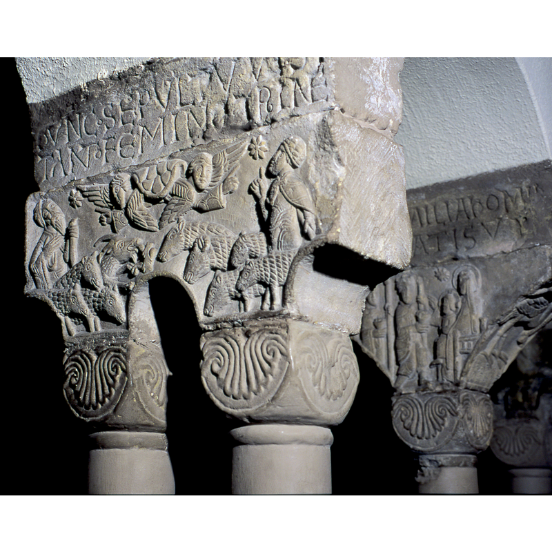 capital with the Annunciation to the Shepherds