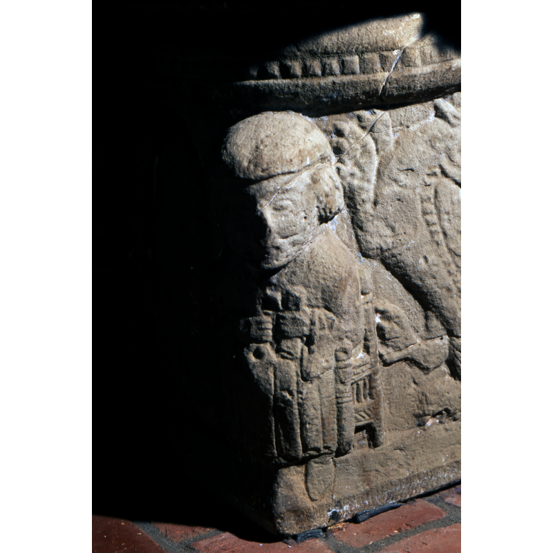 St.Peter holding scroll with left and the keys with his right hand.