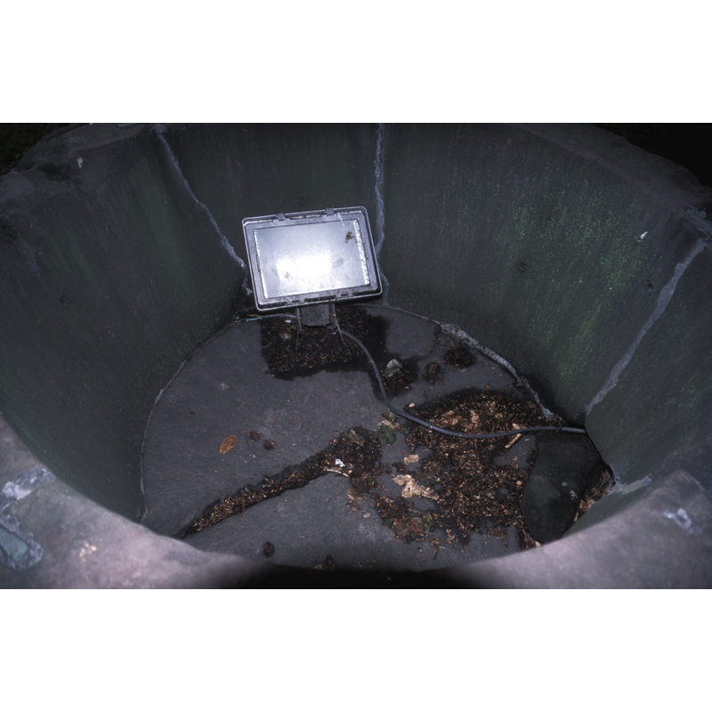 serving an incongruous but practical use now -- the centre drain hole is covered in debris